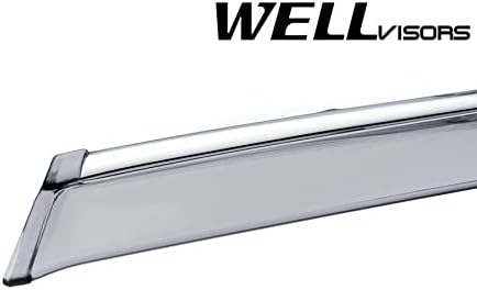 WellVisors Window Visors Wind Deflectors Compatible with Kia 2016-2020 Sorento with Chrome Trim Rain Guards 3-847KA011