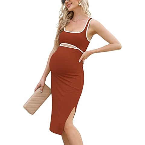 FUNJULY Women's Summer Midi Maternity Dress Cover