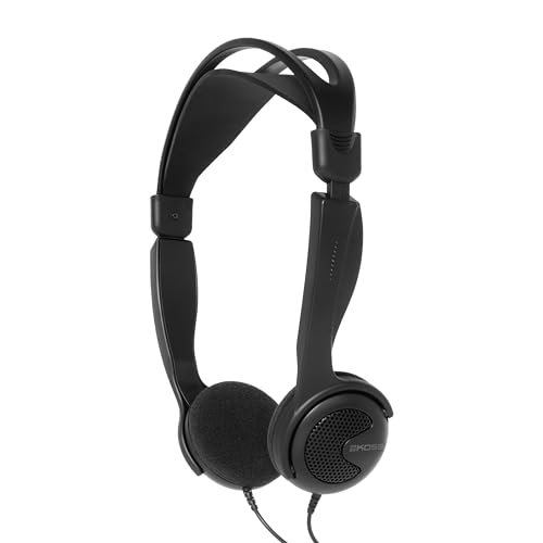 Koss KTXPro1 ���g���X�^�C���I���C���[�w�b�h�z���A90�N�ニ�b�N�A�C�����C���{�����[���R���g���[���A3.5mm�v���O�A�`�^��60�I�[���_�C�i�~�b�N�h���C�o�[�A�u���b�N�B