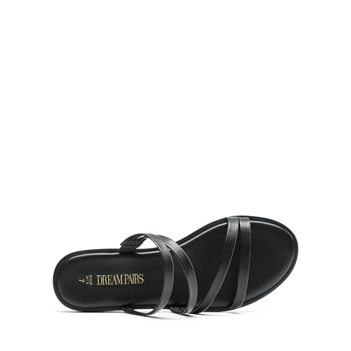 DREAM PAIRS Women's Clear Studded Rhinestone Slide Sandals Slip on Open Toe Cute Flat Sandals for Summer3