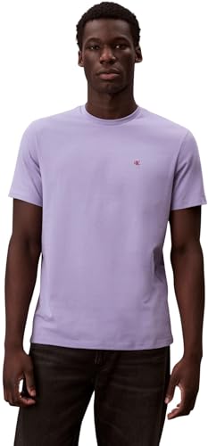 Calvin Klein Men’s Short Sleeve Round Neck Classic Monogram T-Shirt, Purple (Daybreak), L