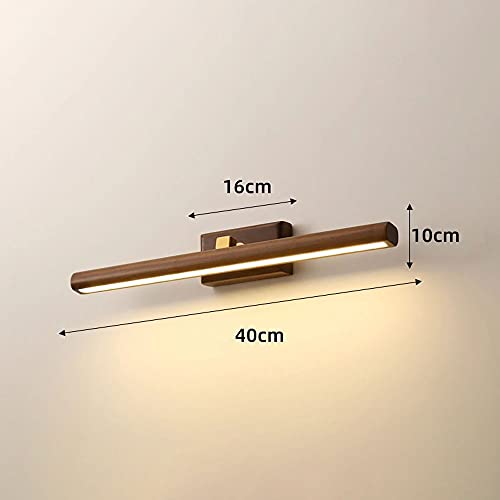 Applique en Noyer Lampe de Miroir LED Orientable 360°