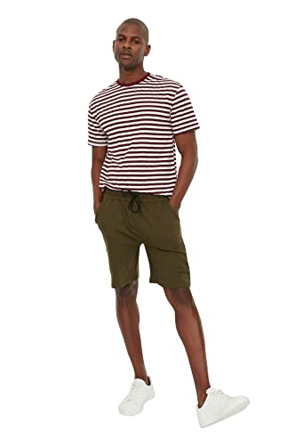 Trendyol Khaki Men Regular Fit Pantalones Cortos Casuales, Caqui, 38 para Hombre