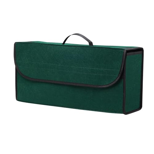 Image of JVCV Large Car Trunk Boot Organizer, Car Storage and Organizer Anti Slip Car Accessories Organizer for Car, Suv, Sedan, Truck, Minivan Anti Slip Bottom (Large - Green)