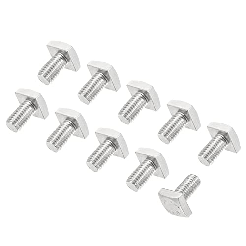 Image of uxcell Square Head Bolt, 10pcs M6x10mm Fully Thread 304 Stainless Steel Grade C Square Machine Screws