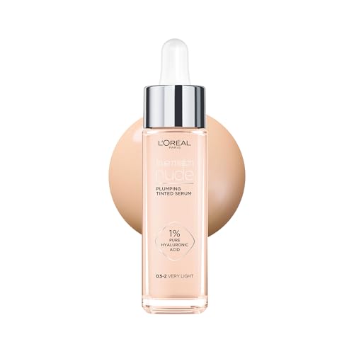 L’Oréal Paris Accord Parfait, Sérum Con Color Rellenador, Con Ácido Hialurónico Puro 1% y 7% de Glicerina, Acabado Natural, Piel Más Lisa y Luminosa, Accord Parfait Serum, Very Light (0,5-2)