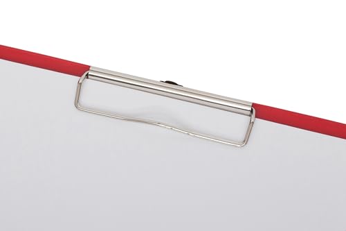 MAUL Schreibmappe A4 | Mappe aus Pappe mit Folienüberzug zum Zuklappen | Dokumentenmappe A4 mit Fach für Papier | Praktische Dokumententasche zum Aufhängen | Aktenmappe für Büro | Rot