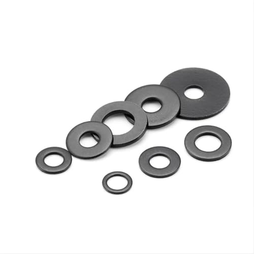 Mdingbao-シールワッシャー M6 Black 304 Stainless Steel Enlarged Super Thin Flat Washers, しっかりと耐久性がある(M6x14x1.2 100pcs)