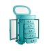 Hives & Honey Daphne Oval Glass Turquoise Jewelry Chest Jewelry Organizer Box Case Mirrored Storage