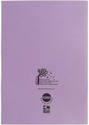 Rhino Stationery Exercise Book | A4 | 48 Page | 12mm Lined | Purple | Learning Resources | School Books | Pack of 10