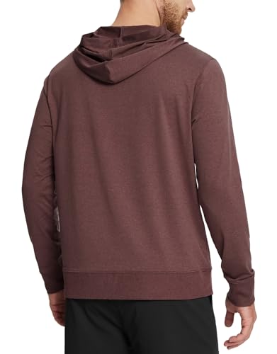 M MAELREG Mens Hoodies Pullover Kangaroo Pocket Regular Fit Stretch Lightweight Golf Hooded Sweatshirts for Men Brick Heather - image 3