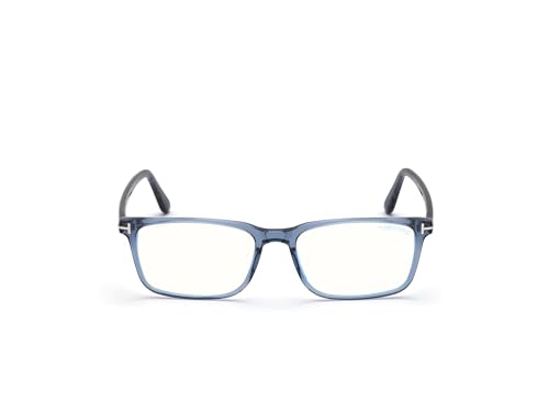 Image of Eyeglasses Tom Ford FT 5735 -B 090 Shiny Transparent Blue, Palladium incht inch Logo /