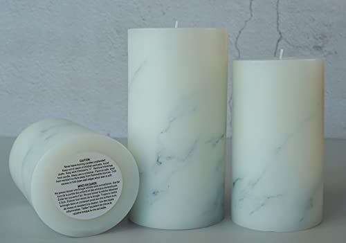 Mozeal Hand-Poured Unscented Candle,Dripless Pillar Candle Set Of 3,Includes 4", 5" And 6",Approx 300 Hours Burn Time,Rustic Country Style,For Wedding,Dinner,Christmas,Restaurants And Home Decor #TOP3