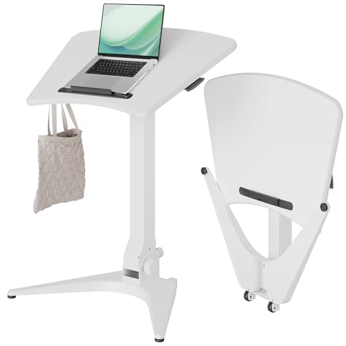Claiks Mobiler Laptoptisch Höhenverstellbar (FSC®) 75×45cm Klappbar & Rollen für Flexibles...