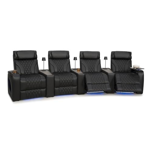 Seatcraft Luminis LT Zero-Gravity Heat & Massage Italian Leather Home Theater Seating w/Wireless...
