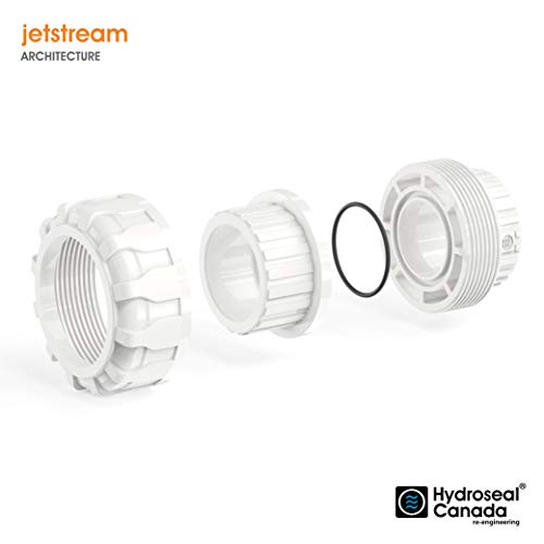 Hydroseal PVC Pipe Fitting, 2" Union JETSTREAM, Schedule 80, White, EPDM O-Ring, Socket x Socket, F1970, SCH80 (2")