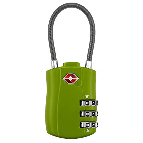Funmaker Combination Lock TSA Approved Padlock Luggage Travel Lock Coded Lock for Suitcase Baggage Locks, Toolbox, Case, Gym, Sports, School Employee Locker (Green,2 pack)