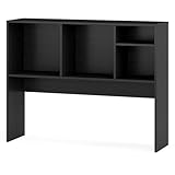 FANTASK Mehrzweck Schreibtischregal, Schreibtisch Aufsatzregal 4 Fächer, Mehrzweck Bücherregal & Tischorganizer, ideal über Schreibtisch & Arbeitsplatte, 94 x 25 x 73 cm (Schwarz)