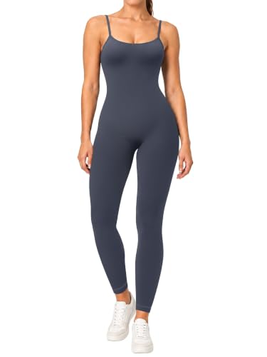Sunzel Women's Yoga Jumpsuit Adjustable Spaghetti Strap Workout Bodysuit