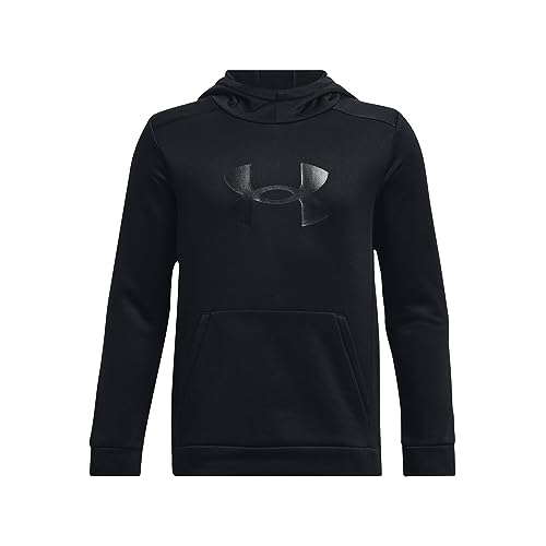 Image of Under Armour Boys' Armour Fleece Big Logo Hoodie, (001) Black / / Black, L
