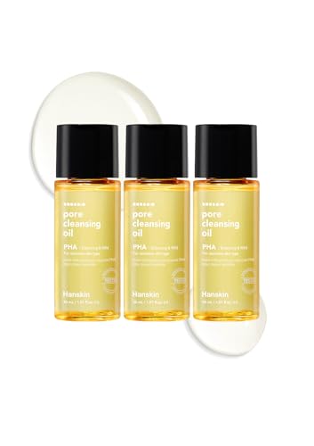 Hanskin PHA Cleansing Oil Mini Set, Travel Size Makeup Remover, 3 x 1.01 oz