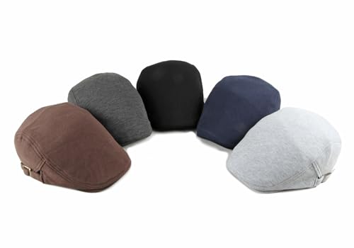 Image of Quanhaigou Men's Cotton Flat Ivy Gatsby Newsboy Driving Hat Adjustable Irish Cabbie Ivy Driving Hunting Cap