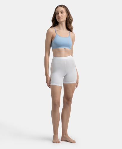 Image of Jockey 1351 Women's Super Combed Cotton Elastane Stretch Multiway Styled Crop Top with Adjustable Straps and Stay Fresh Treatment, Full-Coverage Bra