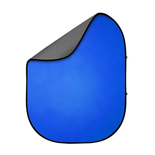Fovitec Gray and Chroma Key Blue Muslin Pop-Up Collapsible Backdrop 5'x6.5' for Portrait and Headshot Photography, and Green Screen Video Conferencing