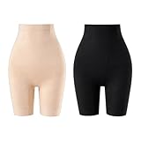 LQDXZQ 2 Pack Girdle Tummy Control, Womens Girdle Tummy Control Shapewear Shorts, High Waisted Design for Formal Events and Daily Wear, Nylon Blend Fabric in Black and Nu