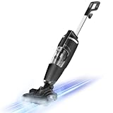 IULULU Steam Cleaner Wet Dry Vacuum Steamer All-in-one, Hardwood Floor Mop 5 Cleaning Modes for Sticky Messes, Power 1500W, Black