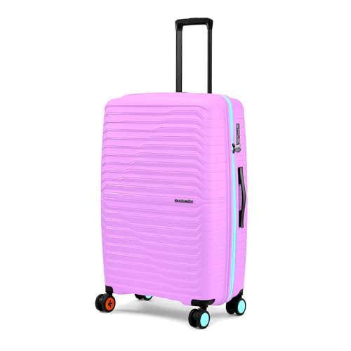 Image of Nasher Miles Cairo Hard-Sided Polypropylene Check-in Luggage 28 inch | 75cm | 8 Wheels Large Trolley Bag for Travel | Suitcase (Purple & Blue)