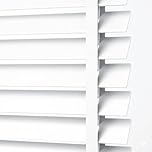Home In Style 4U Faux Wood Venetian Blinds Window Venetian Blinds Easy Fit Child Safe Trimmable Wooden Tape Blinds-50mm Slats with Aluminium Headrail (White With Tape, 90X150)