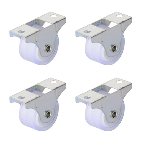GUYTRM 4pcs Directional Silencer Wheels 1Inch Fixed Casters Thicker Flat Plate White Rail Smoothly Furniture Flight Box Luggage Trolley lingli