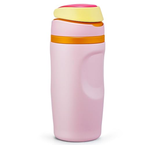 Image of Fijinhom 16 oz Insulated Water Bottle,Stainless Steel Sports Water Bottle with Straw, Double Wall Vacuum Leak Proof, Cold for 24 Hours, BPA Free for Travel, Sport, Outdoor, Pink