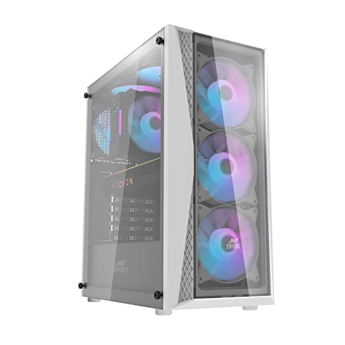 Image of Ant Esports 220 Air Mid- Tower Computer Case /Gaming Cabinet - White | Support - ATX, M-ATX, ITX | Pre-Installed 3 x 120mm Front Fans and 1 x 120mm Rear Fan
