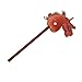 Hamwesh Plush Stick Horse, Lifelike with Neighing Sound, 70cm Outdoor Riding Toy for Kids (Deep Brown)