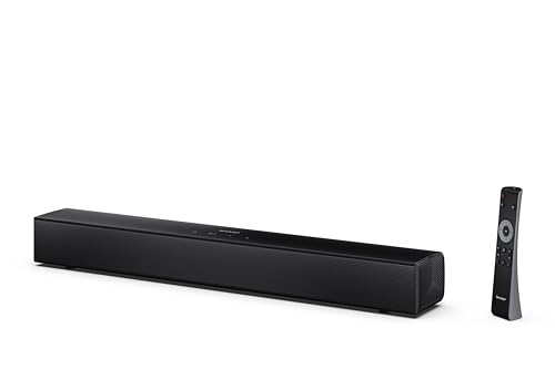 SHARP HT-SB121 2.0-Kanal-Soundbar – ROKU Ready, 120 W maximale Ausgangsleistung, Bluetooth 5.3, HDMI ARC/CEC, USB-Wiedergabe, wandmontierbar, kompatibel mit Allen TVs – Schwarz
