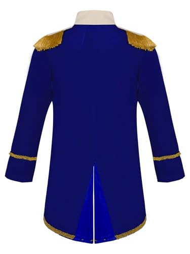 Royal Prince Tailcoat for Boys Kids Long Sleeve Velvet Tuxedo Coat Vintage Medieval Jacket4