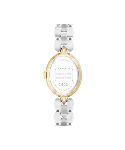 Image of Coach Sammy Women's 2H Quartz Watch Gift Set with Matching Adjustable Jewelry Bracelet - Oval Case - Minimalist Style - Gift for Her - 22.5mm