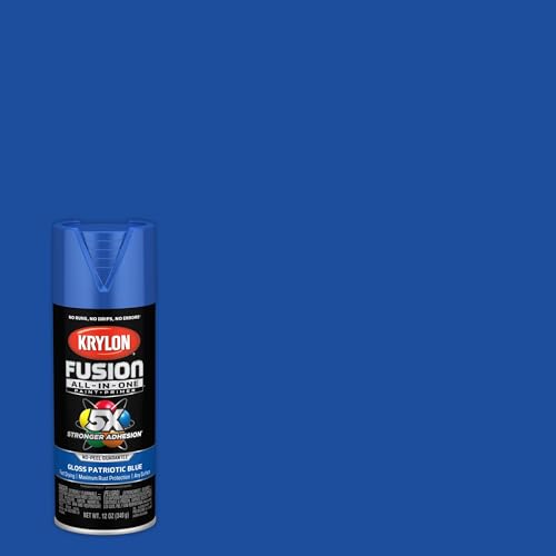 Image of Krylon Fusion All-In-One Adhesive Spray Paint for Indoor /Outdoor Use, 12 oz, Patriotic Blue