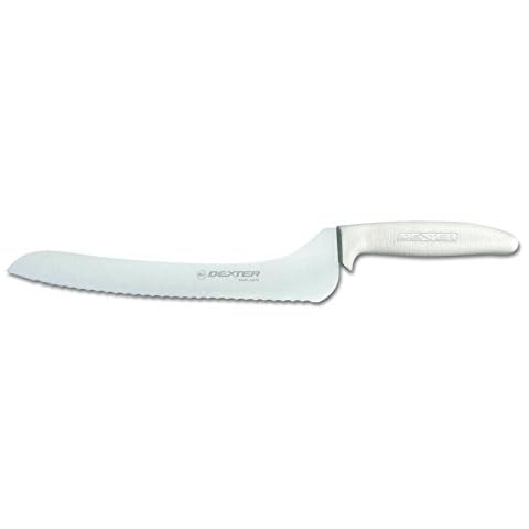 Sani-Safe S163-9SC-PCP 9" Scalloped Offset Sandwich Knife with Polypropylene Handle Cover