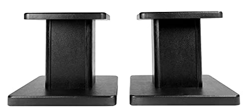 Rockville RHT8B 8in Desktop Speaker Stands, 66lb Capacity, Isolation Pads, Cable Management, Perfect for Studio Monitors and Bookshelf Speakers