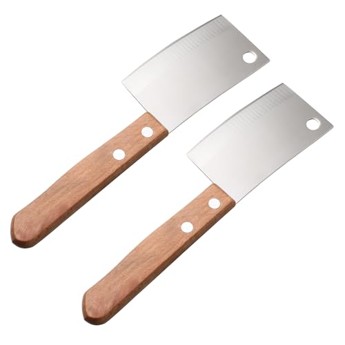 MAGICLULU Couteaux à Beurre Mini 2 Pcs en Acier Inoxydable Manche Lisse, Trancheuses à Fromage pour Bloc, Couteaux Cuisine Multifonctions, Gâteaux et Pommes...
