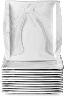 MALACASA, Series Elvira, Marble Grey Dinnerware Plate Porcelain Dinner Set 6-Piece Dinner Plates(27.5 * 26.5 * 2.5cm), Service for 6
