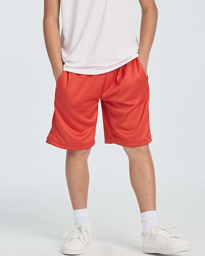 real essentials 5 pack boys39 athletic basketball sports shorts pockets - quick dry youth teens kids gym 4-18 years