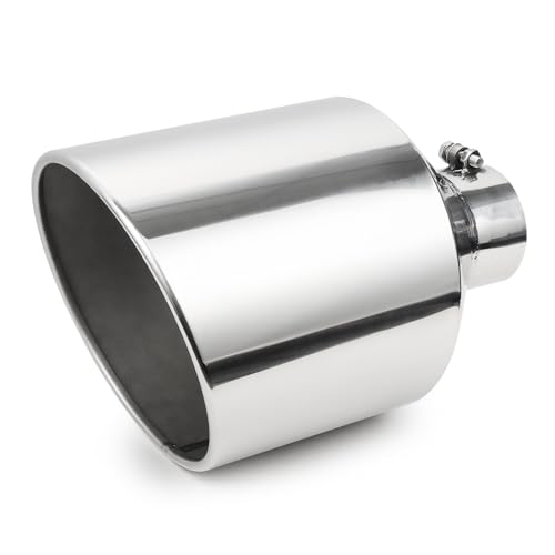 Image of A-KARCK Exhaust Tip 4 inch Inlet to 10 inch Outlet, 15 inch Overall Length Polishing Bolt On Exhaust Tailpipe Tip Protect Tailpipe