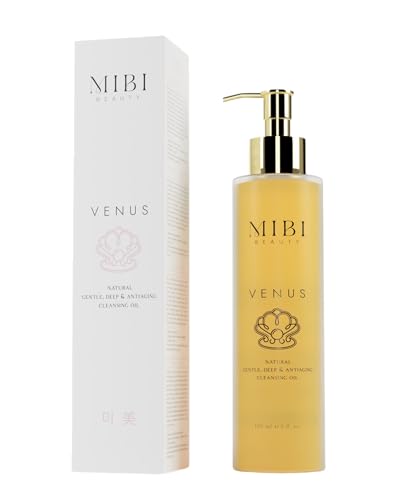 MIBI BEAUTY Venus - Aceite Limpiador Facial con Vitaminas C y E y 7 Aceites Botánicos, 95% Origen Natural, Desmaquillante Efectivo Sin Resecar, No Obstruye Poros, Todo Tipo de Piel, Antiedad, 150 ml