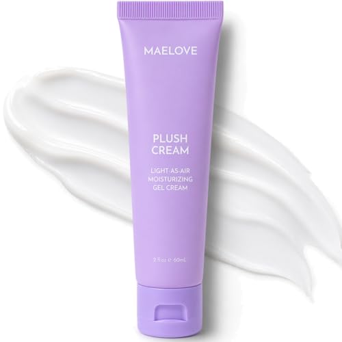 MAELOVE Plush Cream Light-as-Air Gel Moisturizer Hydrating with Squalane and Hyaluronic Acid For Sensitive Skin Made in USA