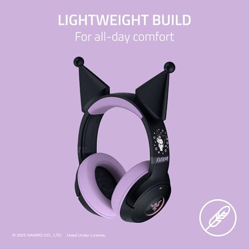 Image of Razer Kraken Kitty V2 BT Wireless RGB Headset: Chroma RGB Kitty Ears & Earcups - Bluetooth 5.2-40 mm Drivers - Noise-Cancelling Mics - Lightweight - 40 Hr Battery w /Type C Charging - Kuromi Edition