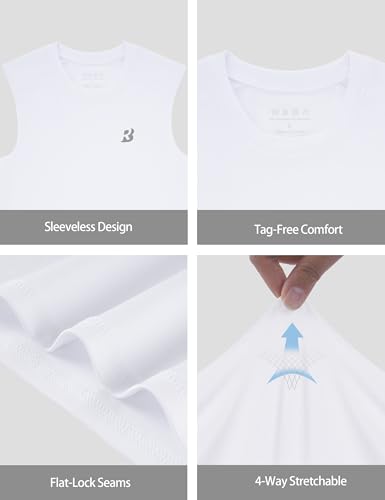 Roadbox Boys Youth Sleeveless Compression Shirt, Quick Dry Kids Football Undershirt, Athletic Soft Tank Tops Sport Basketball4